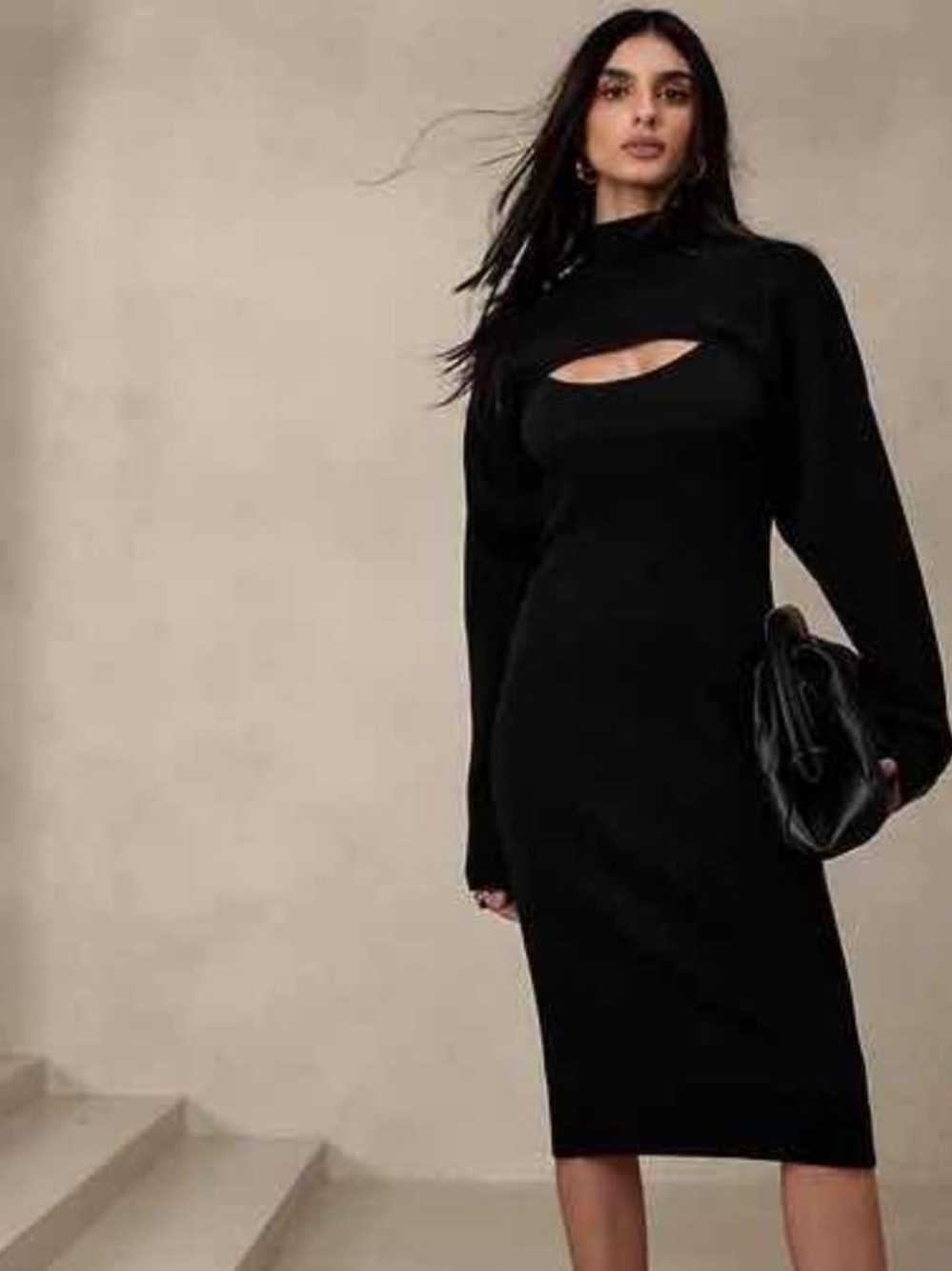 Banana Republic Black Sweater Dress and Shrug in Small Tall